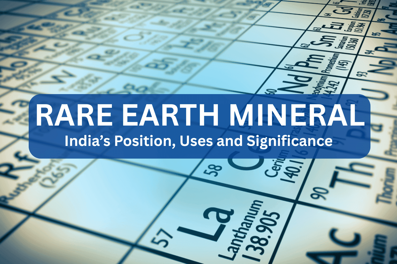 Rare Earth Minerals: India’s Position, Uses and Significance